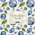 Blueberry Leaves | Seamless Digital Pattern