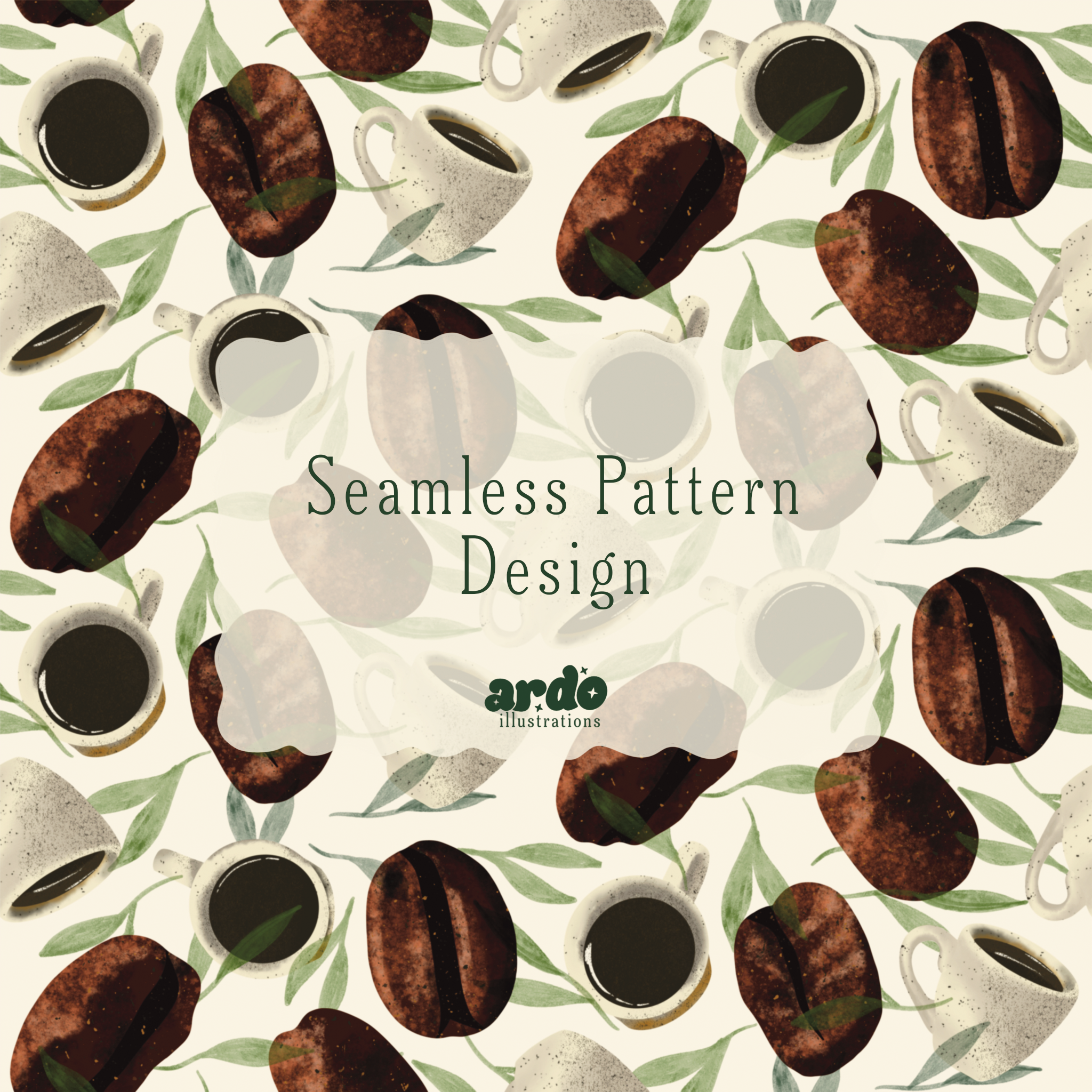 Coffee Beans | Seamless Digital Pattern