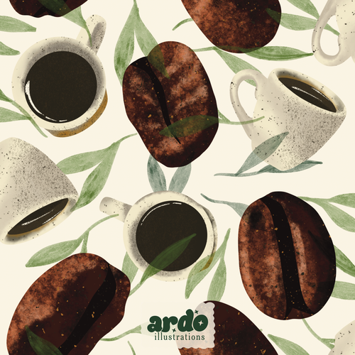 Coffee Beans | Seamless Digital Pattern
