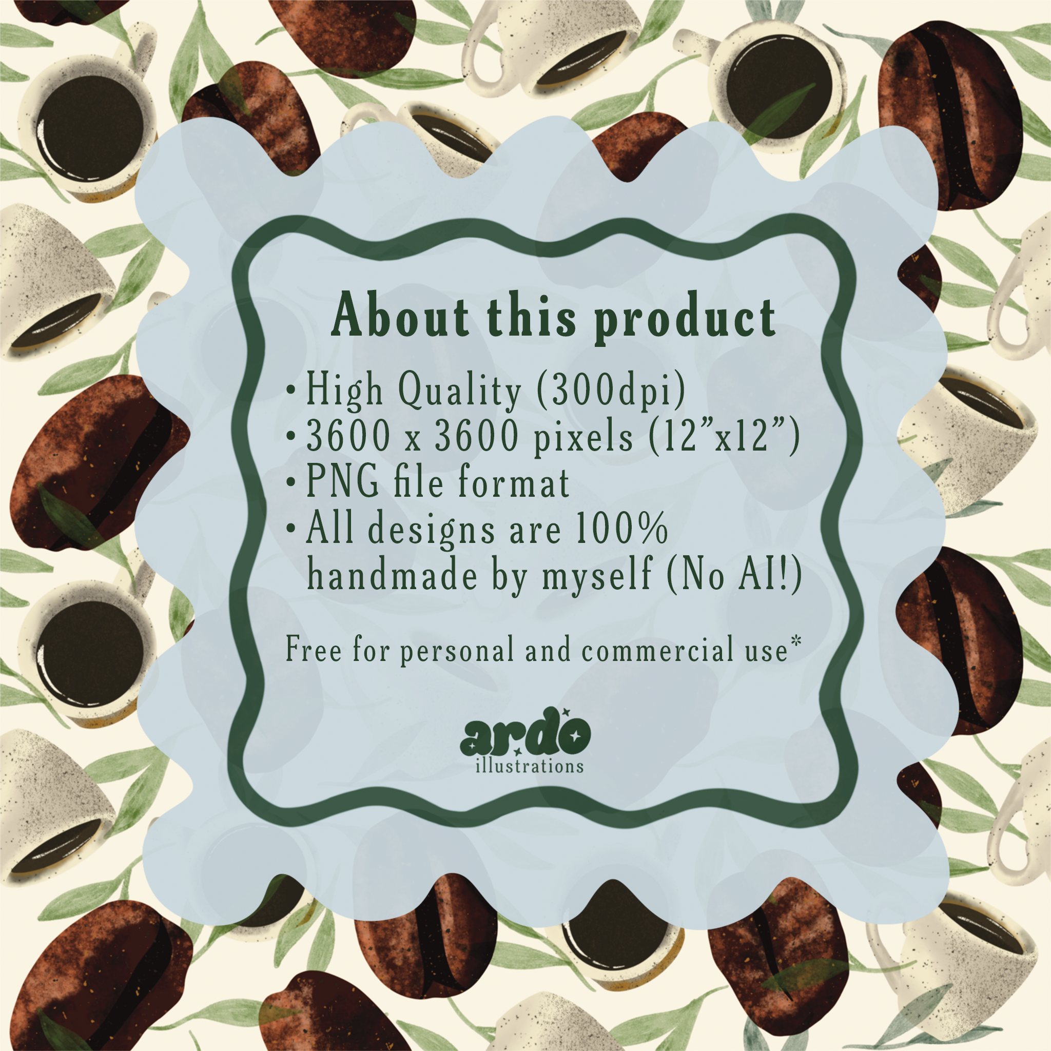 Coffee Beans | Seamless Digital Pattern