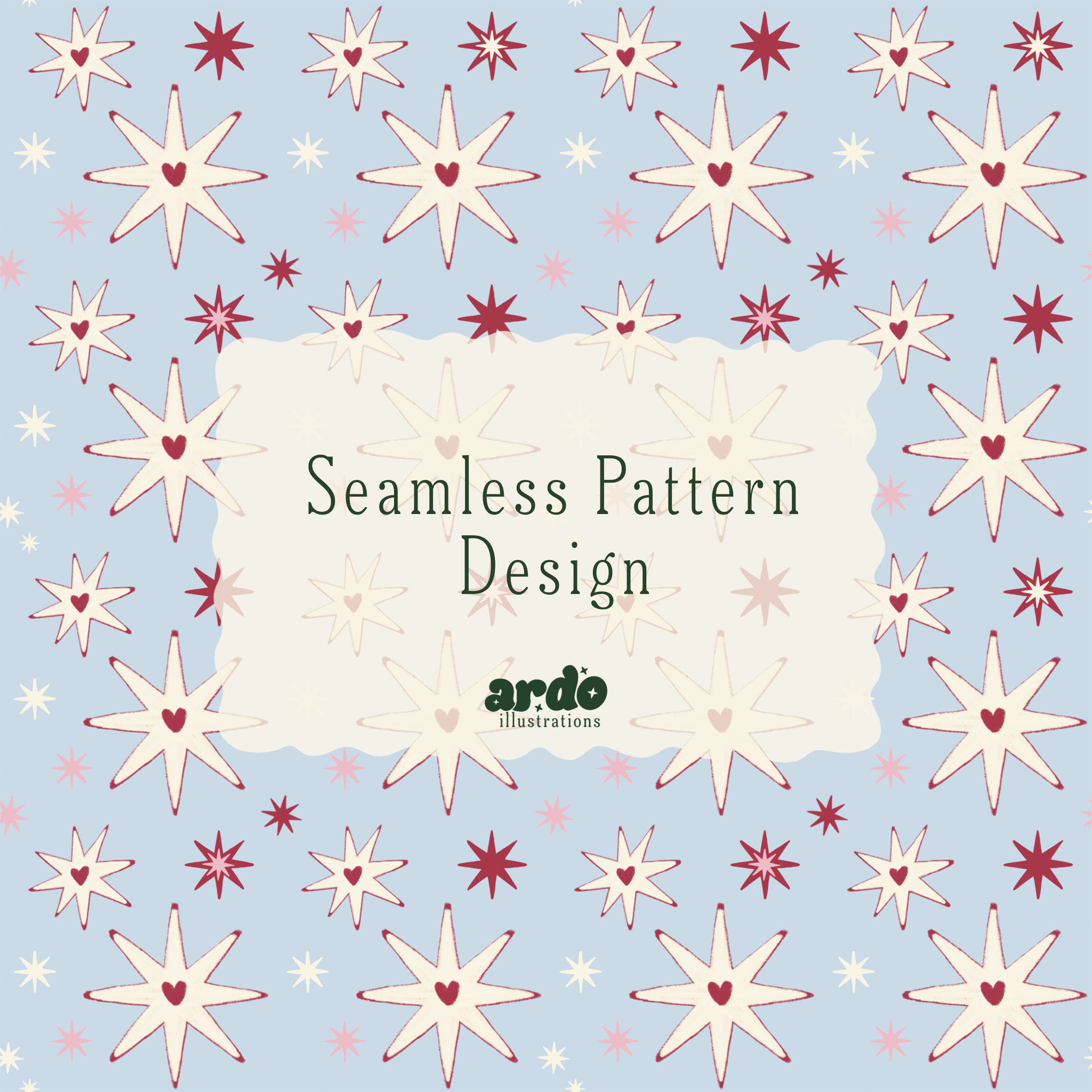 Heart Star | Seamless Digital Pattern