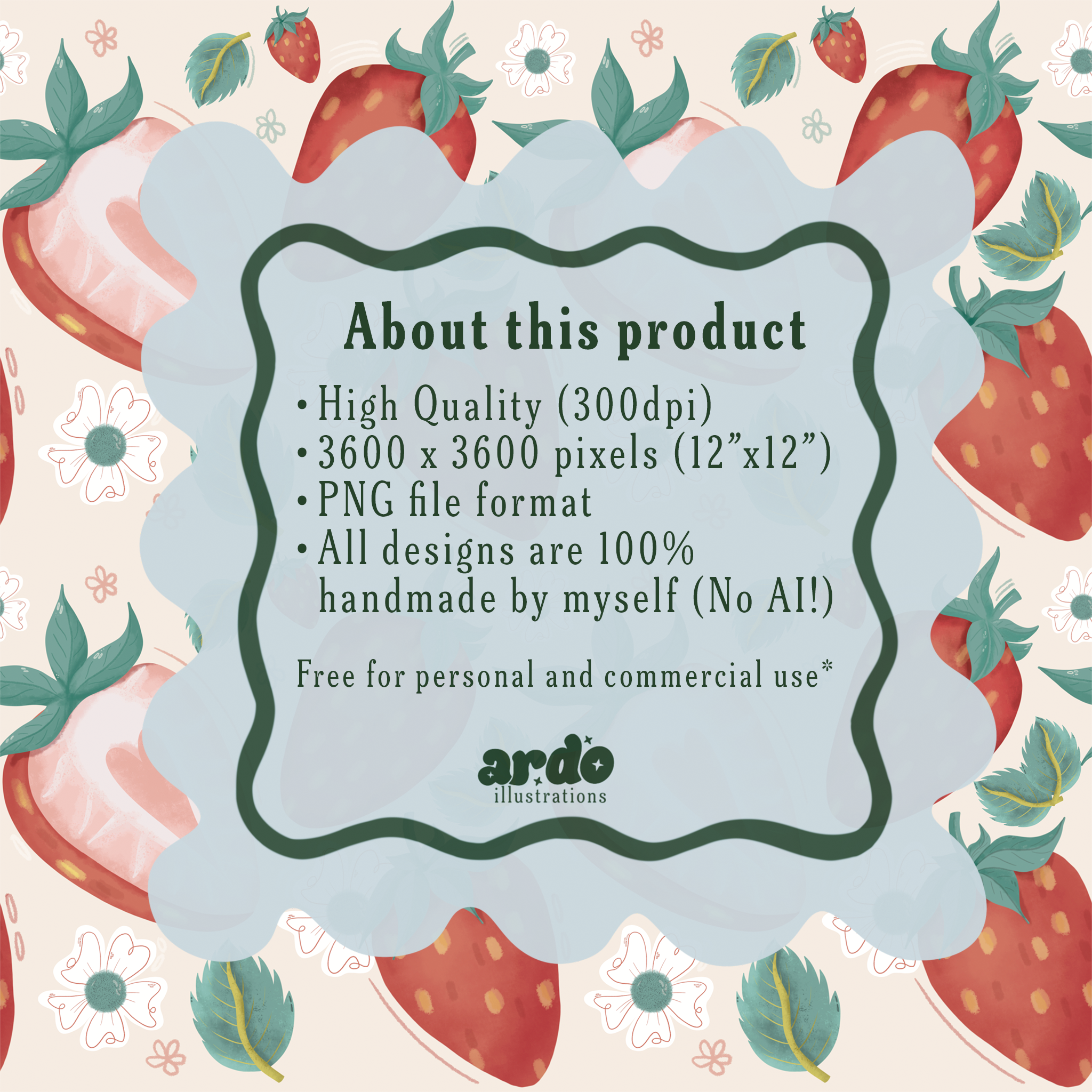 Strawberry Fields | Seamless Digital Pattern