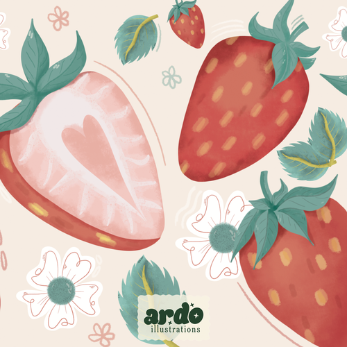 Strawberry Fields | Seamless Digital Pattern